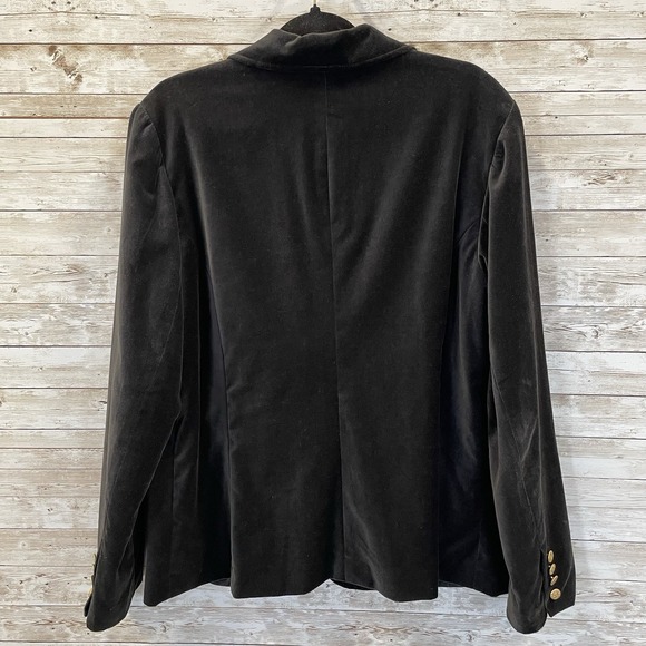 Vintage Old Navy Womens XXL Blazer Black Velvet Red Paisley Lining Academia Y2K - Picture 6 of 15